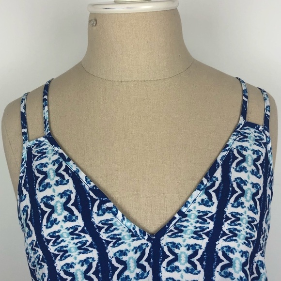 Blue Printed Tank Top - Picture 3 of 4